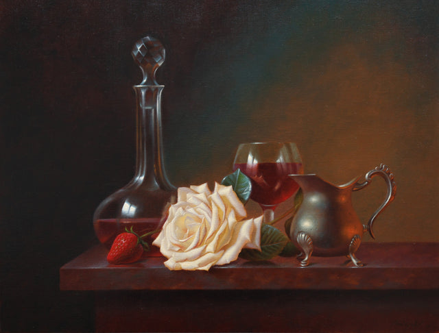 Classical still life painting from Jan Matejak's oil painting course