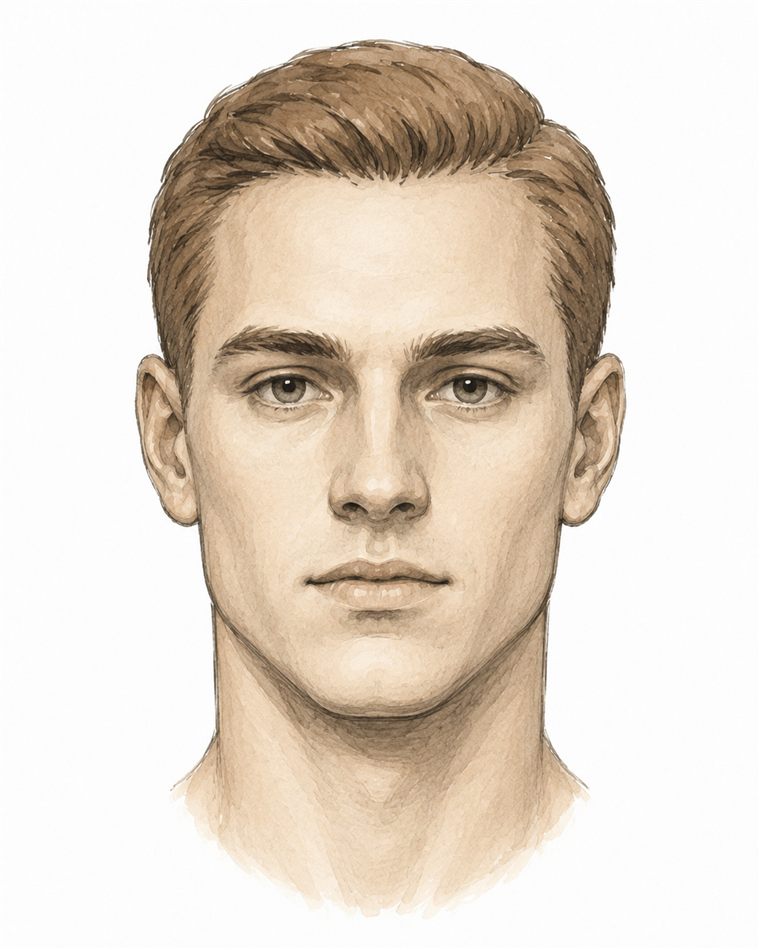 Front head drawing with canon overlay demo